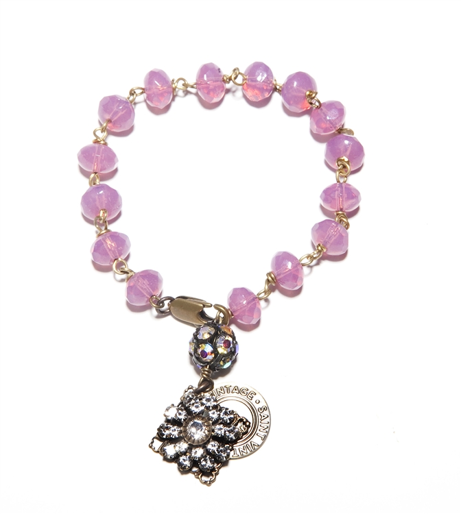 Molly Pink Love Link Charm Bracelet