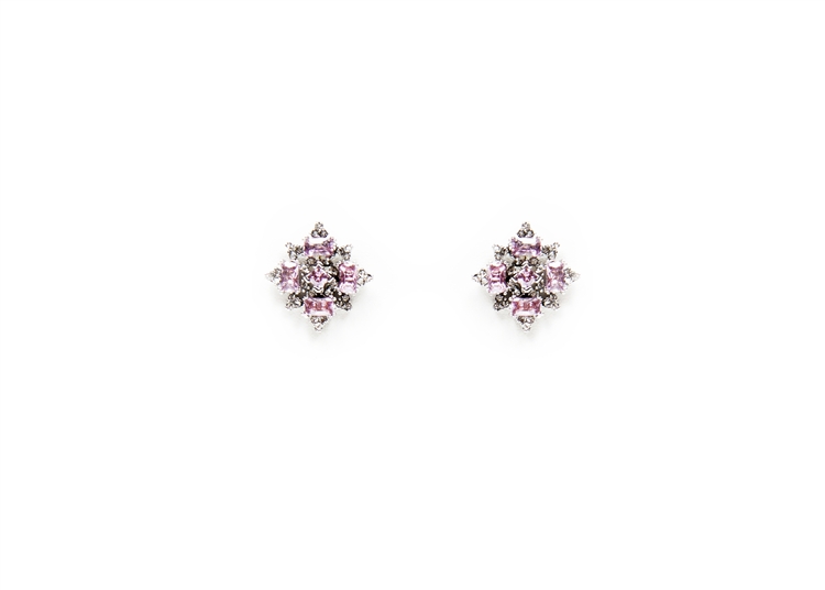 SV Couture Pink Crystal Starburst Earrings