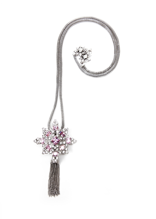 SV Couture Pink Starburst Tassel Necklace